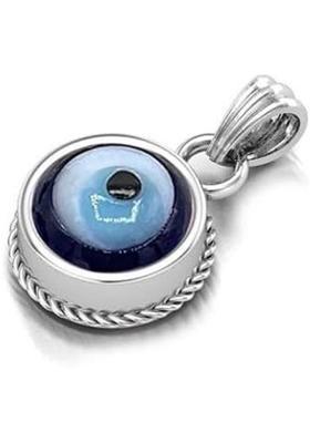APSLOOSE 8.25 Ratti 7.00 Crt Original Turkish Nazariya Natural Blue Evil Eye Pendants Silver Brass Locket