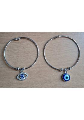 Alloy Beads Silver Charm Bracelet&nbsp;&nbsp;(Pack of 2)