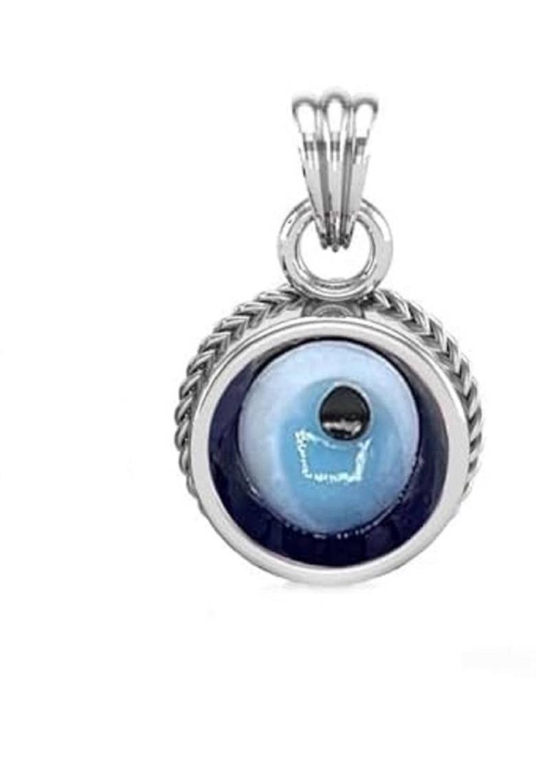 APSLOOSE 6.25 Ratti 5.00 Crt Original Turkish Nazariya Natural Blue Evil Eye Pendants Silver Brass Locket - Indya