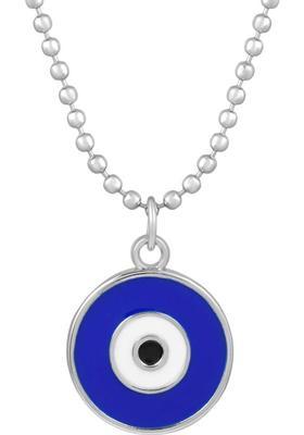 Dzinetrendz Stainless Steel Round shape Evil Eye pendant Good luck Men Women (PCMC4960) Silver Stainless Steel Pendant