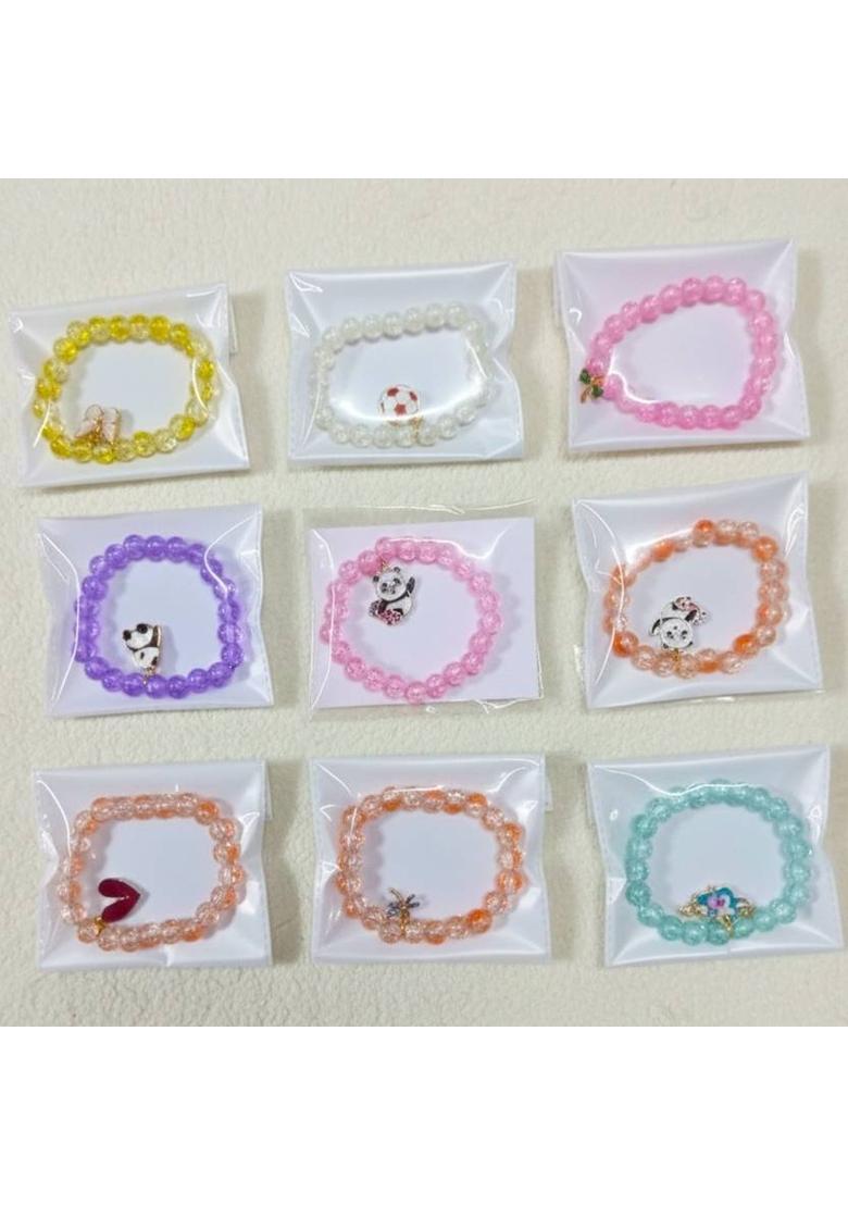 Alloy Silver Multicolor Jewel Set&nbsp;&nbsp;(Pack of 5) - Indya