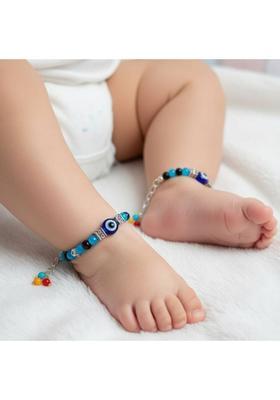 Handmade Evil Eye Baby Nazariya Anklet/Payal for Newborns & Kids Alloy Anklet&nbsp;&nbsp;(Pack of 2)