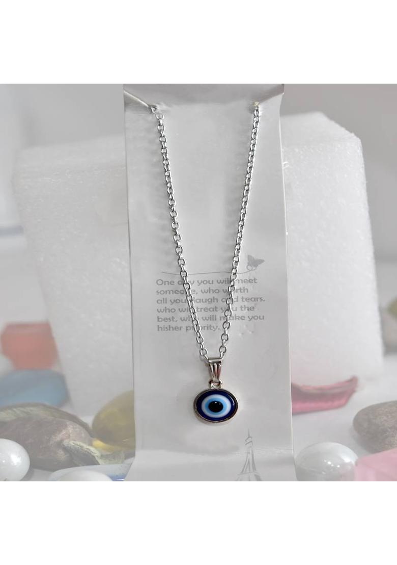 JS Enterprises Evil Eye Pendant For Protection From Bad Vibes, Suraksha, Nazar, Nazariya Stainless Steel Pendant - Indya