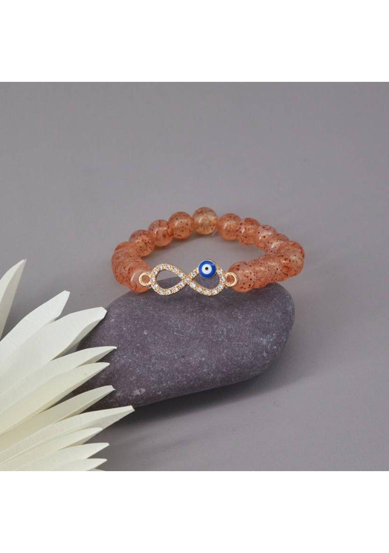 Stone, Crystal, Alloy Gold-plated Gold, Blue, Brown Jewel Set&nbsp;&nbsp;(Pack of 1) - Indya