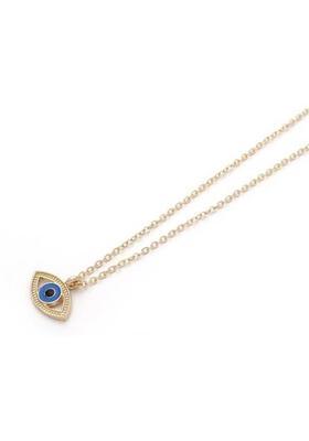 TheVineGirl Fancy Blue Evil Eye Pendant Necklace For Girls And Women Gold-plated Alloy Pendant
