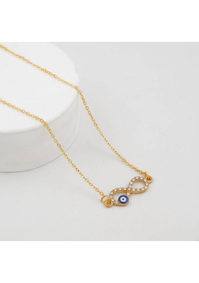 Stone, Crystal, Alloy Gold-plated Gold, Blue Jewel Set&nbsp;&nbsp;(Pack of 1) - Indya