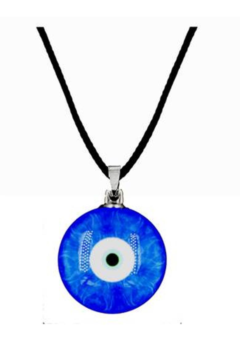 AFH Nazar Battu Evil Eye Protection Blue Cord Chain Pendnet for Men and Women Glass Pendant - Indya