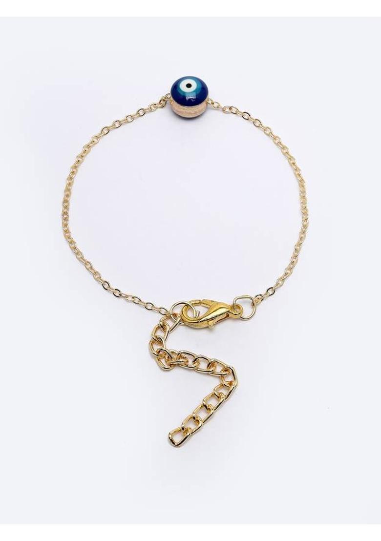 Brass Beads Rhodium Charm Bracelet - Indya