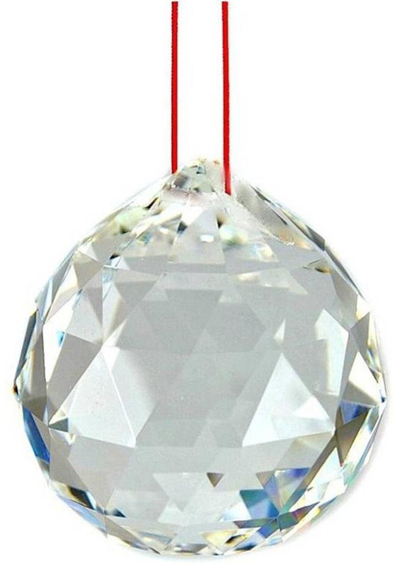 Feng Shui Art Vastu / Crystal Ball For goodluck, Happyness and prosperity Decorative Showpiece - 20 cm&nbsp;&nbsp;(Crystal, White) - Indya