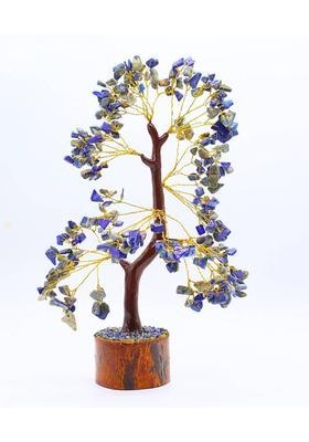 VIBESLE Lapis Lazuli Crystal Gemstone Bonsai Money Tree Feng Shui Chakra Stone Tree Decorative Showpiece - 23 cm&nbsp;&nbsp;(Stone, Blue)