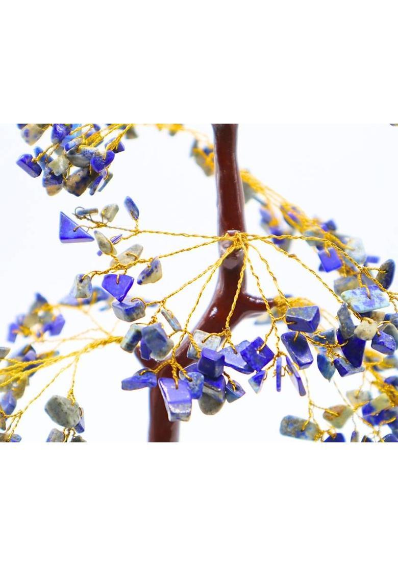 VIBESLE Lapis Lazuli Crystal Gemstone Bonsai Money Tree Feng Shui Chakra Stone Tree Decorative Showpiece - 23 cm&nbsp;&nbsp;(Stone, Blue) - Indya