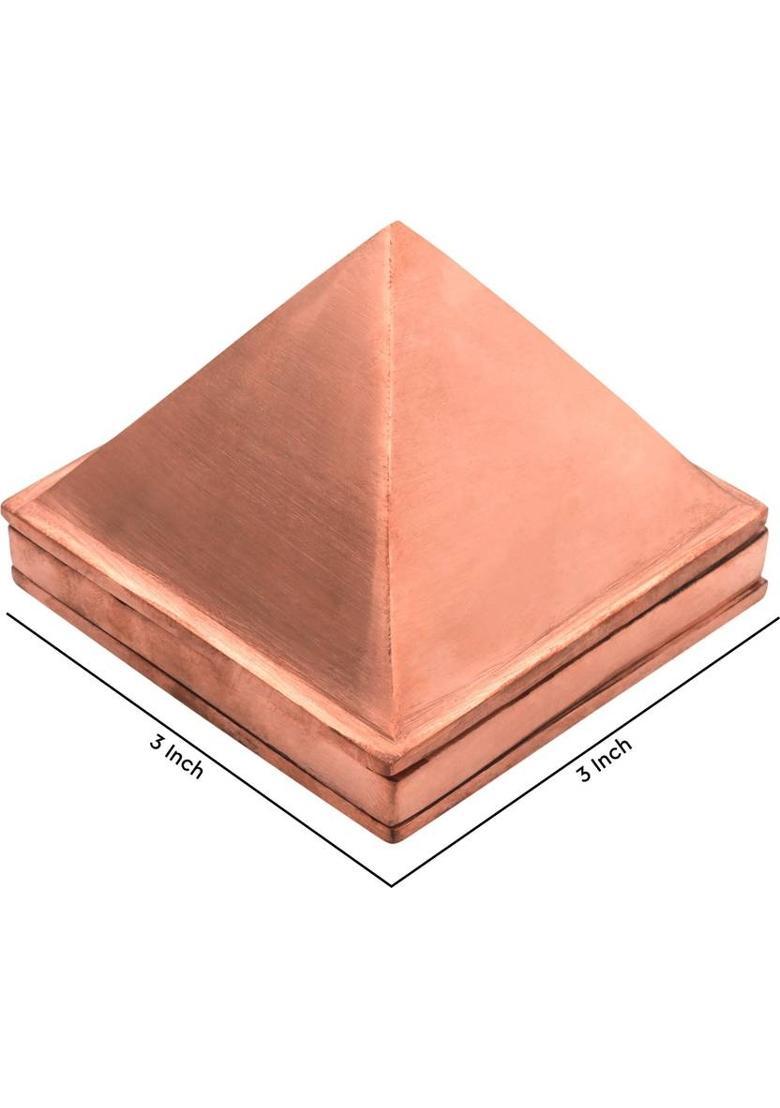 vastu-vigyan Vastu 3 Layer Copper Pyramid / Multi-Layer Pyramid And Vastu Remedy { Pack of 1} Decorative Showpiece - 7.5 cm&nbsp;&nbsp;(Metal, Red) - Indya