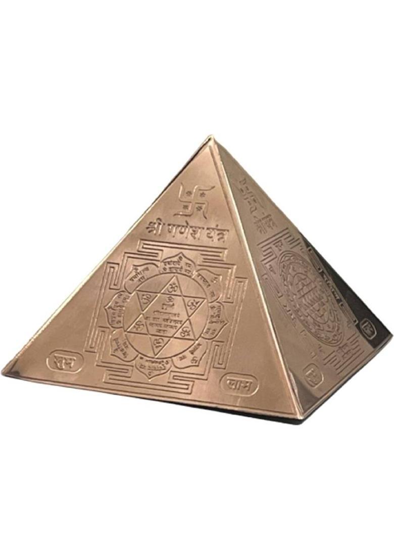 numeroastro Copper Pyramid Yantra | Shri Yantra|Ganesh Yantra|Kanakdhara Yantra|Kuber Yantra Decorative Showpiece - 9 cm&nbsp;&nbsp;(Copper, Copper) - Indya