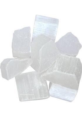 MIRAN AGATE Selenite Crystal Stone Raw for Cleansing Charging,Reiki Healing and Positivity Decorative Showpiece - 3 cm&nbsp;&nbsp;(Crystal, White)