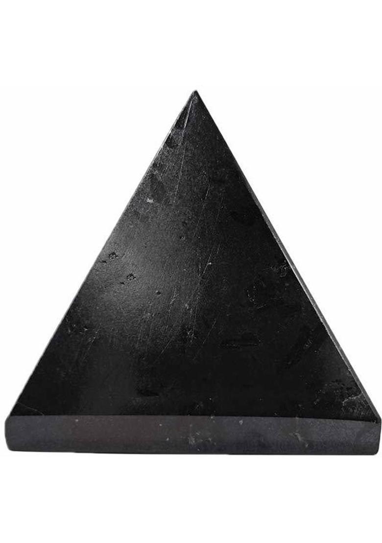 Sawcart Black Tourmaline Natural Stone Pyramid for Reiki Healing_30-40 MM & 100-130 GM Decorative Showpiece - 3 cm&nbsp;&nbsp;(Stone, Crystal, Black) - Indya