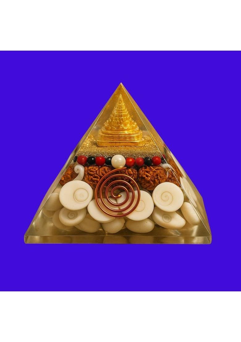 UNIQUESCRYSTAL Laxmi Wealth Pyramid – Vastu & Feng Shui Energy Decorative Showpiece - 5 cm&nbsp;&nbsp;(Crystal, Multicolor) - Indya
