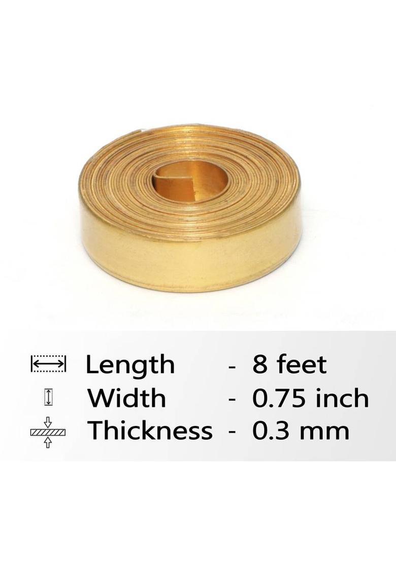 vastu-vigyan BRASS STRIP VASTU DOSH NIVARAN STRIP(8 FEET, 18 MM WIDHT, 0.3MM THICKNESS)(ST-2) Decorative Showpiece - 11 cm&nbsp;&nbsp;(Brass, Gold) - Indya