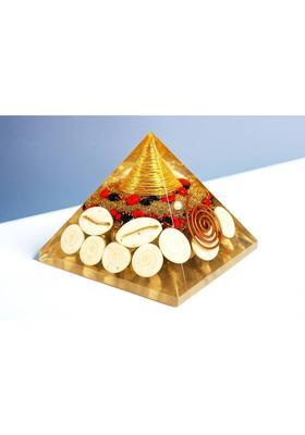 MIRAN AGATE Laxmi Money Magnet Pyramid with Shree Yantra & Gomti Chakra for Wealth & Vastu Decorative Showpiece - 7 cm&nbsp;&nbsp;(Crystal, Multicolor)