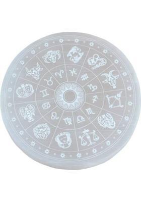 vastu vardan Vastu Crystal Zodiac Selenite Plate (3Inch) Selenite Plate For Crystal Charging Decorative Showpiece - 7.62 cm&nbsp;&nbsp;(Crystal, White)
