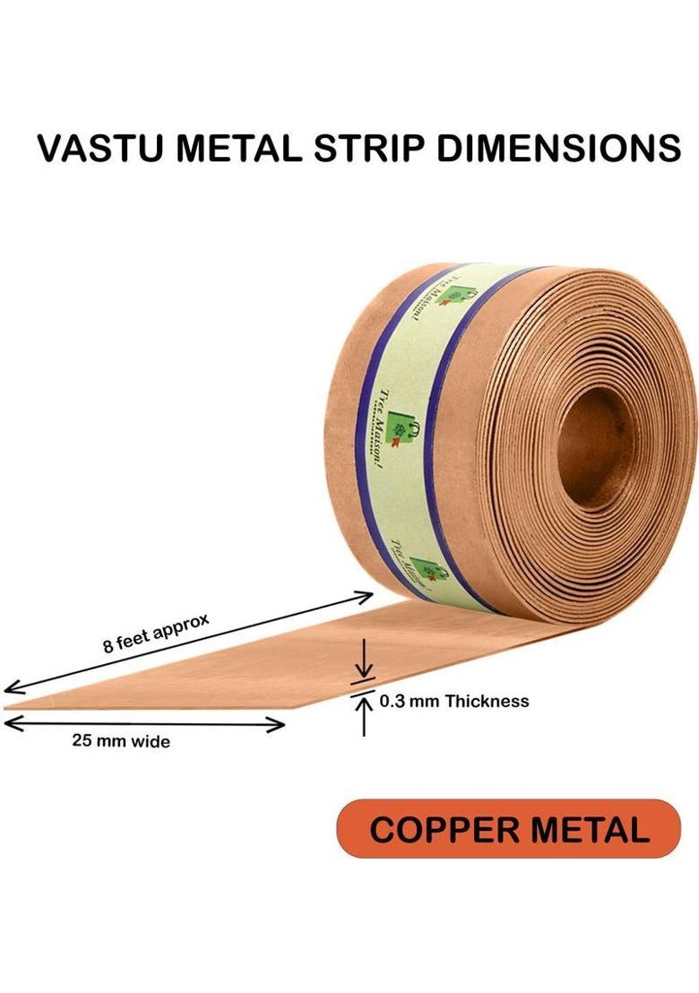 TREEMAISON Copper Strip For Vastu Remedy {8 Feet, 25 MM Width, 0.3 MM Thickness} {Pack-02} Decorative Showpiece - 11 cm&nbsp;&nbsp;(Copper, Copper) - Indya