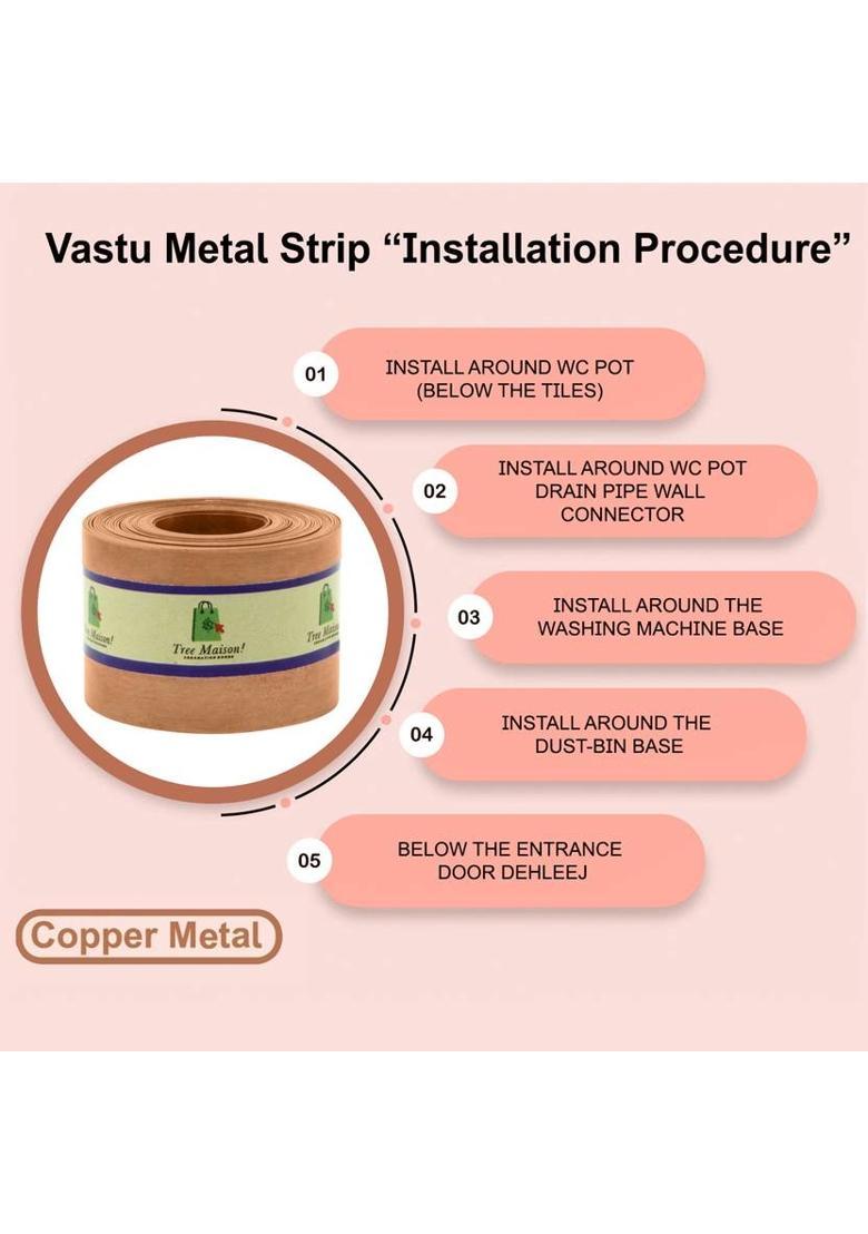 TREEMAISON Copper Strip For Vastu Remedy {8 Feet, 25 MM Width, 0.3 MM Thickness} {Pack-02} Decorative Showpiece - 11 cm&nbsp;&nbsp;(Copper, Copper) - Indya