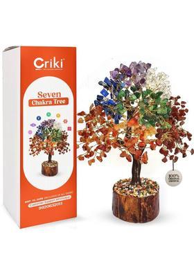 CRIKI Seven Chakra Tree of Life for Chakra Healing, Money, Health, Peace Decorative Showpiece - 28 cm&nbsp;&nbsp;(Crystal, Multicolor)