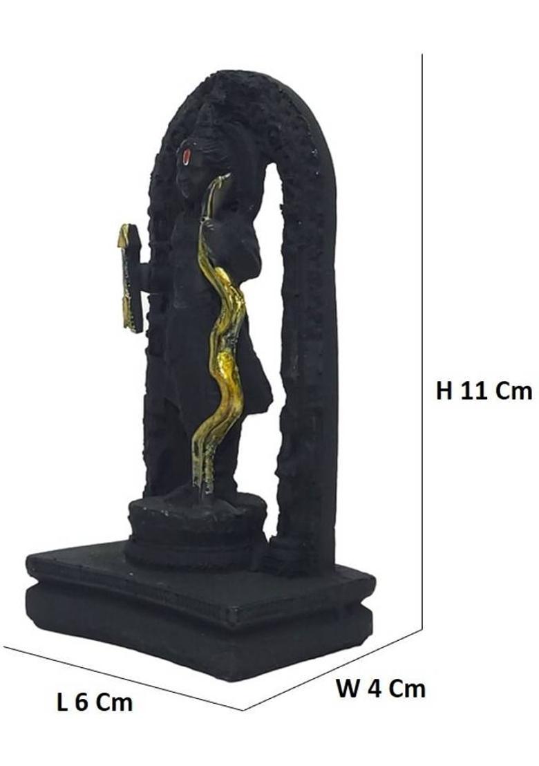 G-Srijan Polyresin Ram Lalla Ayodhya Idol Statue Showpiece Murti for Home Decor Decorative Showpiece - 11 cm&nbsp;&nbsp;(Polyresin, Black, Multicolor) - Indya