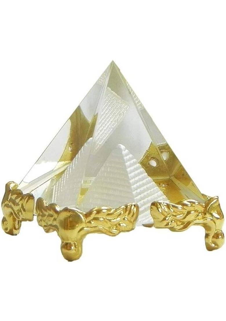 MAHIL DECOR Feng Shui Globe for Success and Crystal Glass Pyramid Decorative Showpiece Decorative Showpiece - 6 cm&nbsp;&nbsp;(Crystal, Multicolor) - Indya