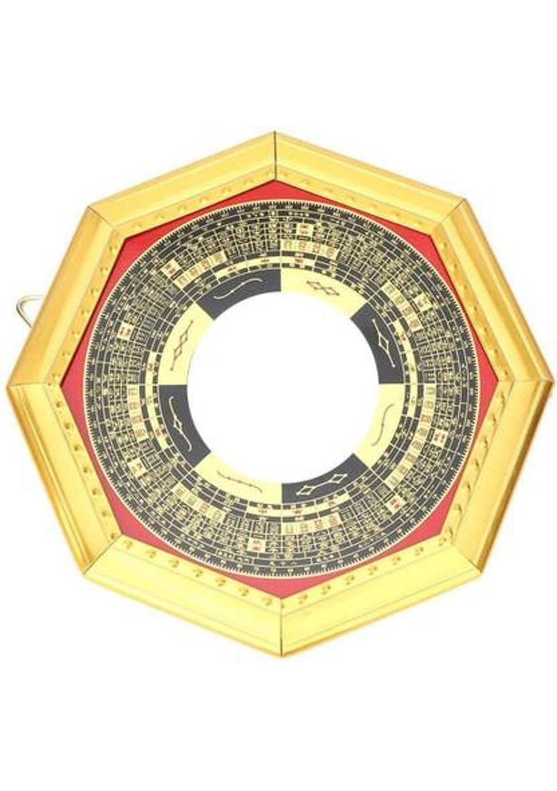 SWISS WONDER Feng Shui Bagua Pakua Mirror Convex Mirror For Vastu Positive Energy Decorative Showpiece - 15.24 cm&nbsp;&nbsp;(Glass, Wood, Plastic, Multicolor) - Indya