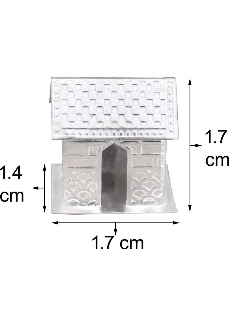 KMJ Pure Silver House/Hut/Ghar/jhopdi/for Vastu Shanti Puja (Weight: 4-5 Grams) Decorative Showpiece - 1.7 cm&nbsp;&nbsp;(Silver, White) - Indya