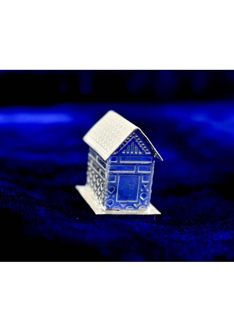 KMJ Pure Silver House/Hut/Ghar/jhopdi/for Vastu Shanti Puja (Weight: 4-5 Grams) Decorative Showpiece - 1.7 cm&nbsp;&nbsp;(Silver, White) - Indya