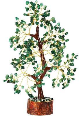 Sasha ES Green Aventurine Crystal Tree for Positivity Prosperity and Good Luck Decorative Showpiece - 24 cm&nbsp;&nbsp;(Crystal, Wood, Green)