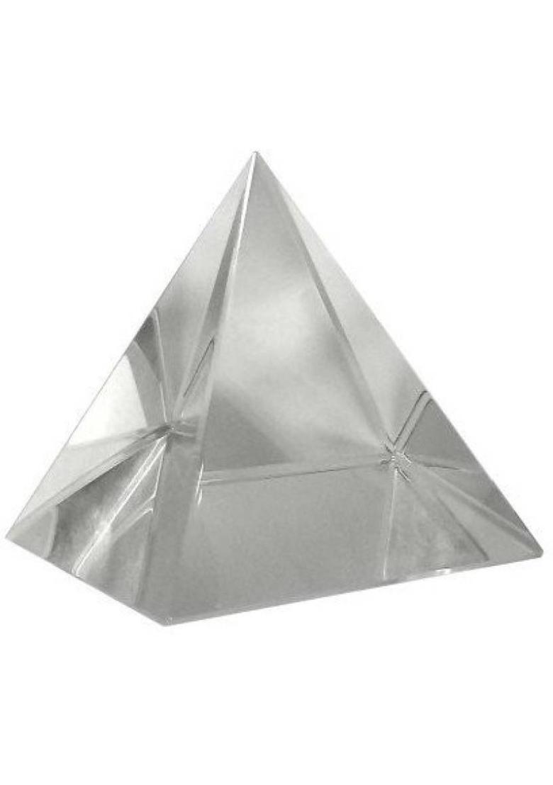 AIR9 CRYSTAL GLASS PYRAMID FOR POSITIVE ENERGY ( 38 MM ) Decorative Showpiece - 3.6 cm&nbsp;&nbsp;(Glass, Clear) - Indya