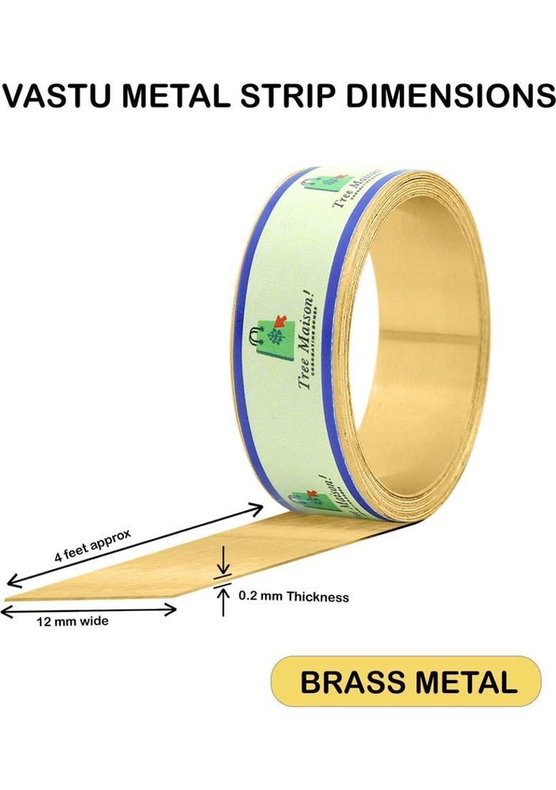 Treemasion Vastu Brass Metal Strip (4 Feet Length, 12MM Width, 0.2MM Thickness) (Pack of 1) Decorative Showpiece - 1.27 cm&nbsp;&nbsp;(Brass, Yellow) - Indya