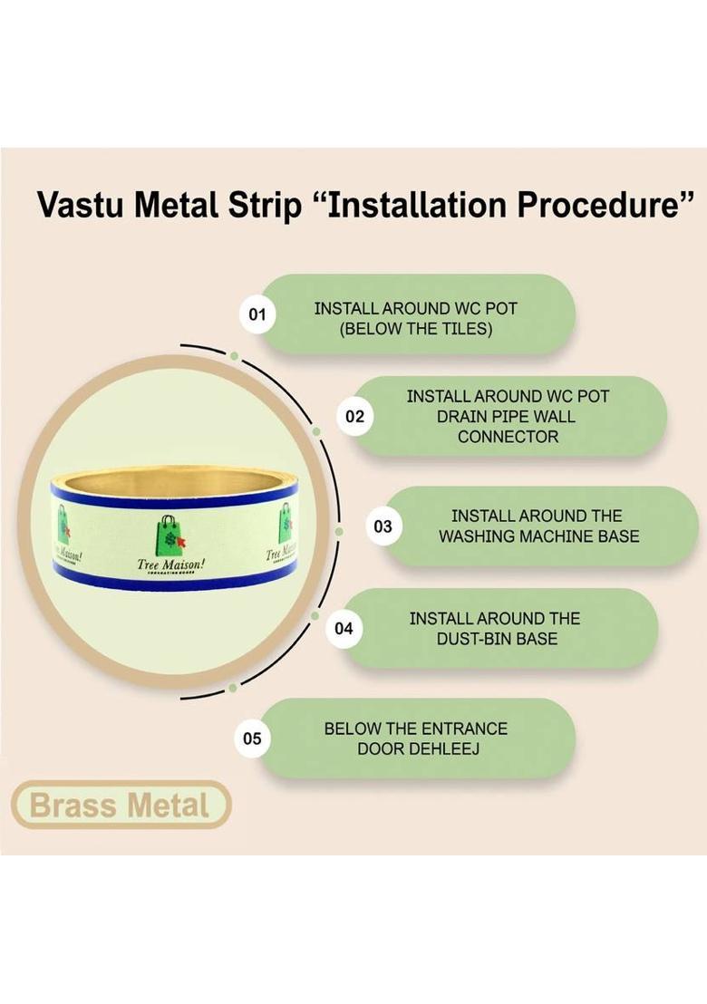 Treemasion Vastu Brass Metal Strip (4 Feet Length, 12MM Width, 0.2MM Thickness) (Pack of 1) Decorative Showpiece - 1.27 cm&nbsp;&nbsp;(Brass, Yellow) - Indya