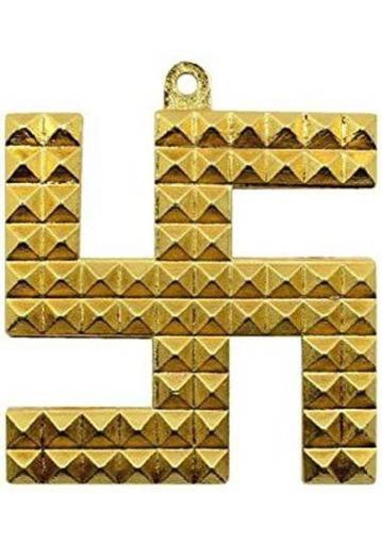 APNA KANHA Vastu Panchdhatu Metal Swastik Pyramid for Wall and Door Decorative Showpiece - 11 cm&nbsp;&nbsp;(Metal, Gold) - Indya