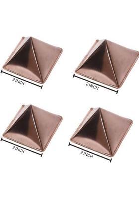 TREEMAISON Vastu Pure Copper Hollow Pyramid 2 INCH (Pack of 4) Boost Positive Energy Decorative Showpiece - 5.08 cm&nbsp;&nbsp;(Copper, Red)