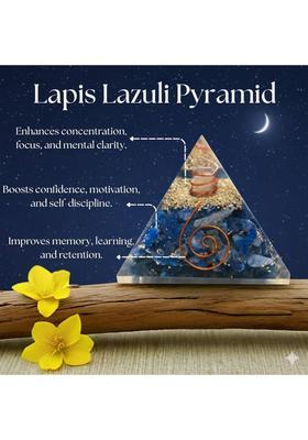 Manifestation Dark Blue Lapis Lazuli Pyramid for Positive Energy & Home Decor Decorative Showpiece - 6 cm&nbsp;&nbsp;(Stone, Dark Blue)