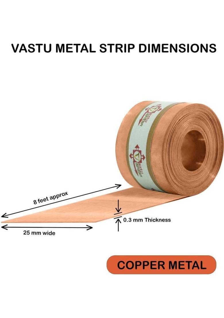 vastu vardan Copper Strip For Vastu Remedy {8 Feet ,25 MM Width, 0.3MM Thickness}{Pack-1} Decorative Showpiece - 11 cm&nbsp;&nbsp;(Copper, Red) - Indya