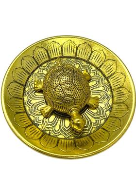 Nineteenth july Jewels ADF -Feng Shui Panchdhatu Tortoise with Plate Vastu Wealth, Money, Good Luck Decorative Showpiece - 6.5 cm&nbsp;&nbsp;(Brass, Gold)