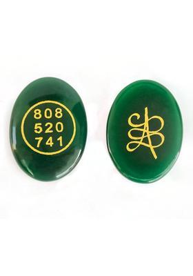 Reshamm Natural Green Jade Crystal Money Magnet Stone for Success & Reiki Healing 1pcs Decorative Showpiece - 4 cm&nbsp;&nbsp;(Crystal, Stone, Dark Green)