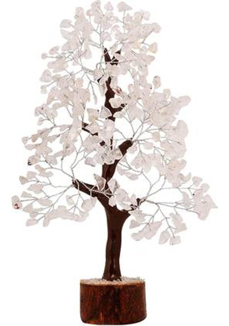 Sawcart Clear Quartz Gemstone Money Tree Feng Shui Bonsai Reiki Crystal Healing Chakra Balancing Decoration Ornament Figurine Spiritual Enhancement Good Luck Prosperity Gift Decor Size 10-12" ( Silver Wire ) Decorative Showpiece - 30 cm&nbsp;&nbsp;(Stone, Crystal,  - Indya