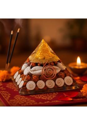 Sacred Sutra Orgonite Pyramid Crystal Healing for Energy Balance, Reiki, Vastu Decorative Showpiece - 7 cm&nbsp;&nbsp;(Crystal, Multicolor)