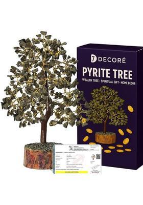 7 decore Original Certified Pyrite Money Tree for Wealth, Vastu, Feng Shui & Positivity Decorative Showpiece - 29 cm&nbsp;&nbsp;(Crystal, Grey)