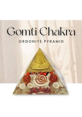 Calminds Gomti Chakra Laxmi Pyramid crystal for home, Vastu Correction, Chakra Healing Decorative Showpiece - 8 cm&nbsp;&nbsp;(Crystal, Yellow)