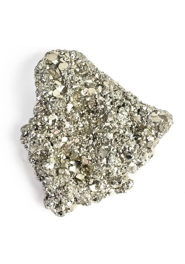 TASMIYA Natural Pyrite Crystal Cluster | Raw Golden Healing Stone Decorative Showpiece - 3 cm&nbsp;&nbsp;(Crystal, Gold) - Indya