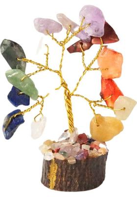 Maitri Export 7 Chakras Mini Tree Decorative Showpiece - 7 cm&nbsp;&nbsp;(Crystal, Multicolor)