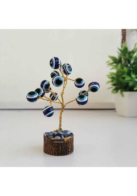 SWARACRYSTAL 15 beads evil eye Mini tree for protection your Home office, gifts ( 3 Inch) Decorative Showpiece - 7.62 cm&nbsp;&nbsp;(Crystal, Multicolor)
