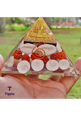 Tigeto laxmi pyramid shri yantra gomati chakra in Yantras Decorative Showpiece - 8 cm&nbsp;&nbsp;(Crystal, Multicolor)