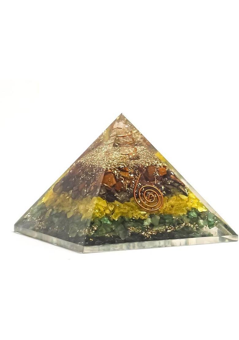 BHAGYA G Money Magnet Pyramid for Vastu Money Wealth Good Luck and Prosperity Decorative Showpiece - 5 cm&nbsp;&nbsp;(Crystal, Multicolor) - Indya